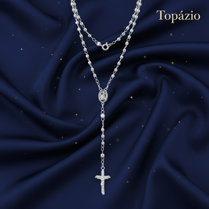 Banner Colar Terço 3mm - Lapidado - Topázio