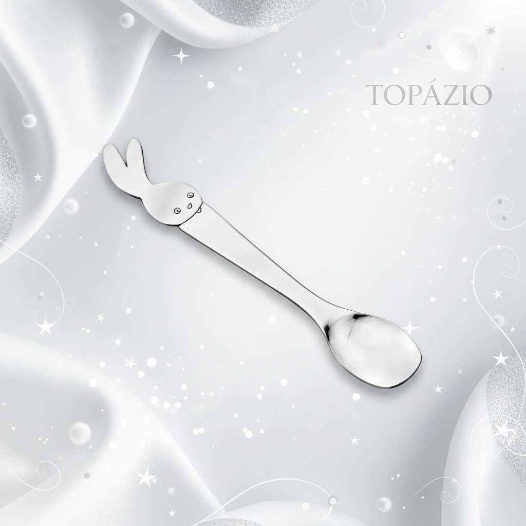 Banner Colher Infantil Coelho Aço Inox