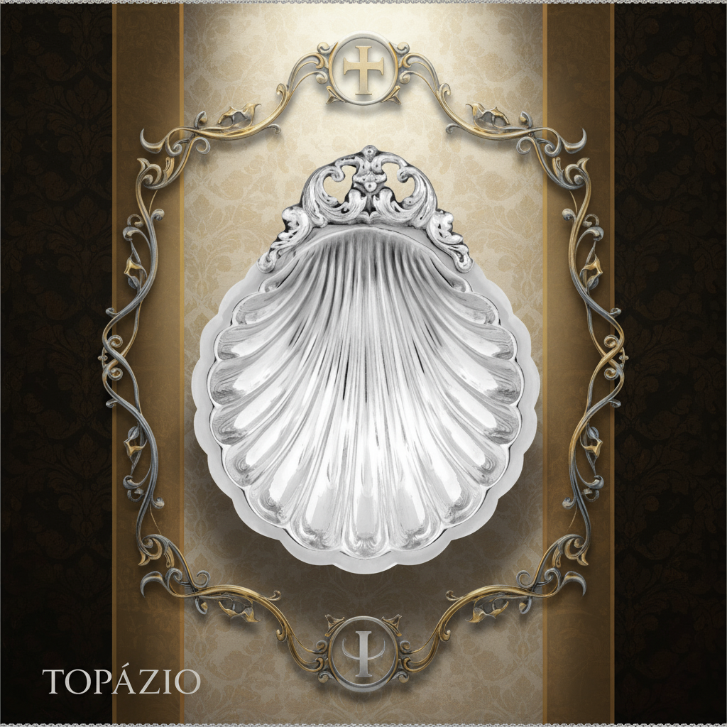 Banner Concha Batismo Prata Decorada