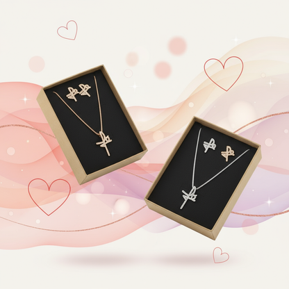 Banner Conjunto de 2 jóias em aço - Fé