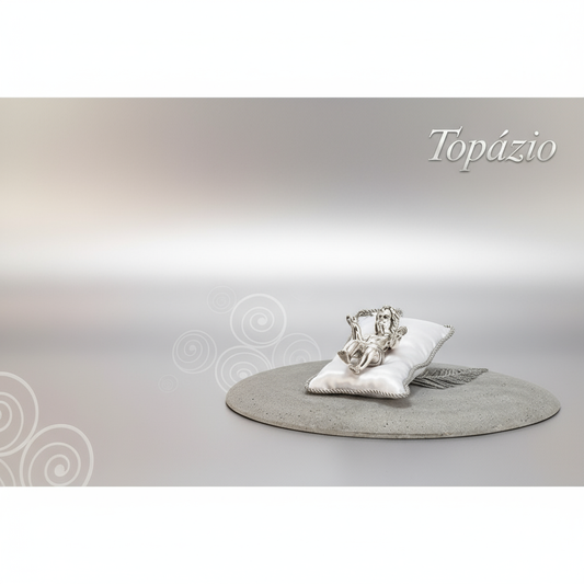 Banner Figura Menino Jesus Decorativa Prateada - Topázio