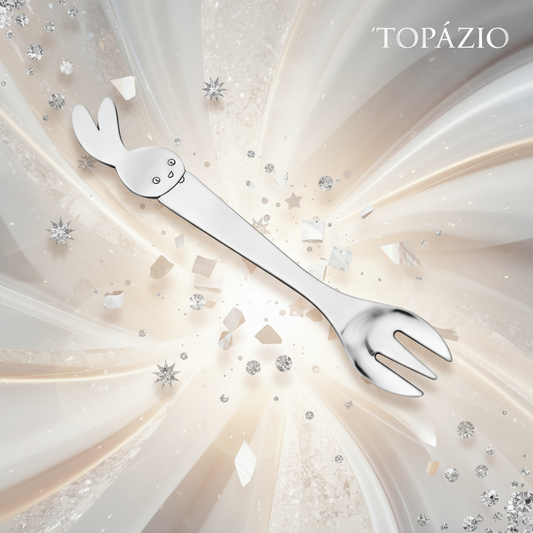 Banner Garfo Infantil Coelhinho Aço Inox