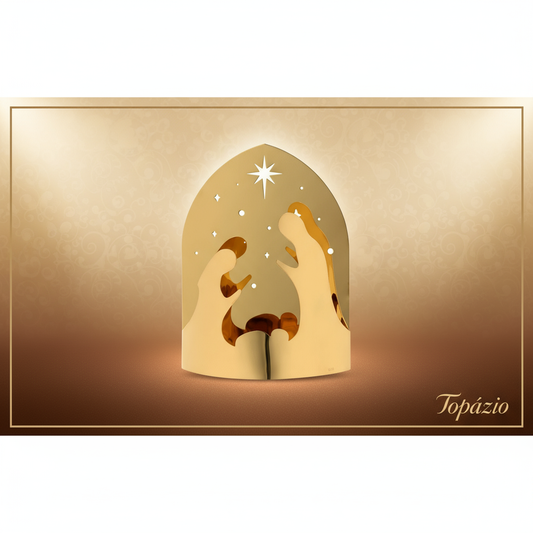 Banner Presépio Dourado Decorativo Elegante - Topázio