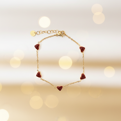 Banner Pulseira corações em aço