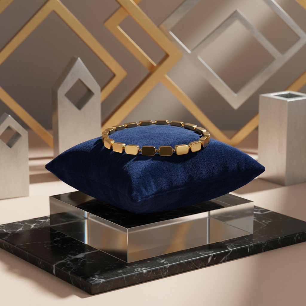 Banner Pulseira em aço quadrados