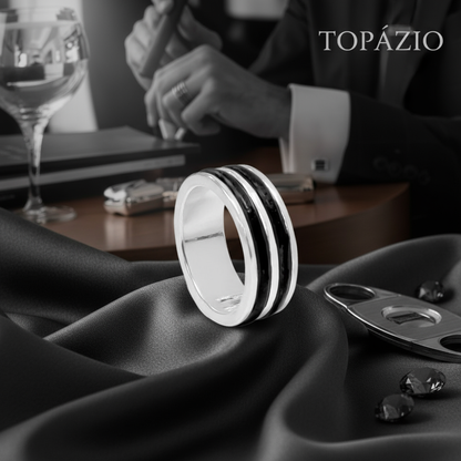 Banner Topázio 1874 Anel Masculino Prata