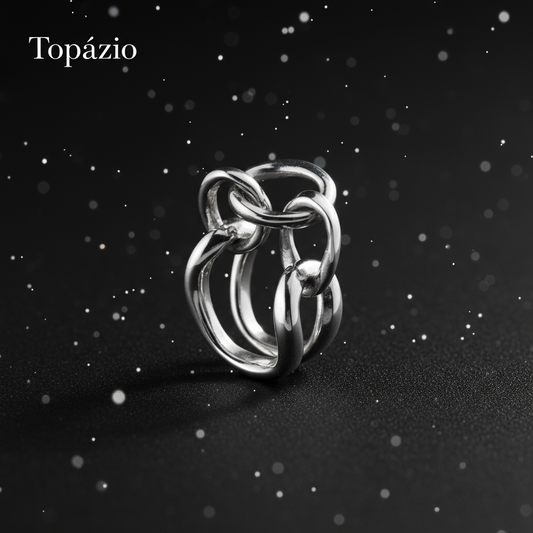 Banner Topázio - Anel Broadway Feminino Prata