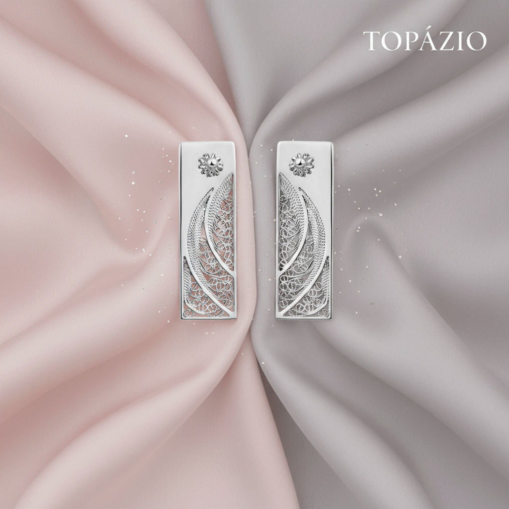 Banner Topázio Brincos Filigrana Portuguesa - Luxo