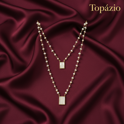 Banner Topázio - Colar Escapulário com Pérolas