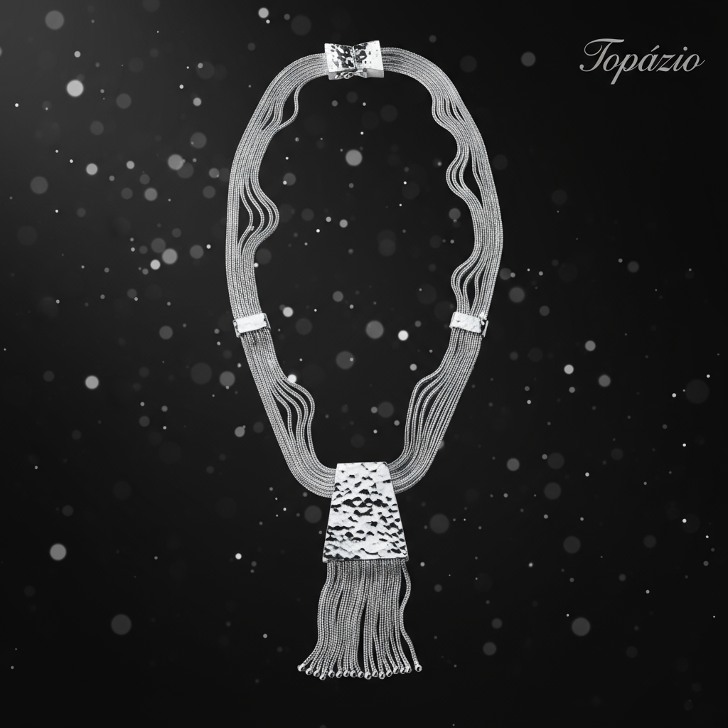 Banner Topázio - Colar Trapézio Feminino Prateado Moderno