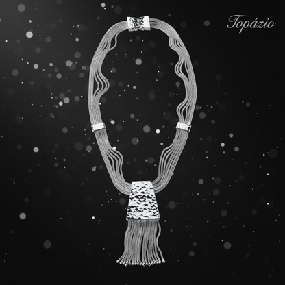 Banner Topázio - Colar Trapézio Feminino Prateado Moderno