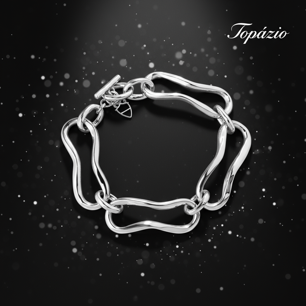 Banner Topázio - Pulseira Broadway Feminina Prateada