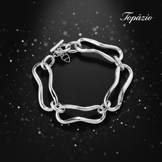 Banner Topázio - Pulseira Broadway Feminina Prateada
