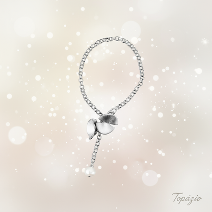 Banner Topázio - Pulseira Feminina Fuji em Prata com Pérola