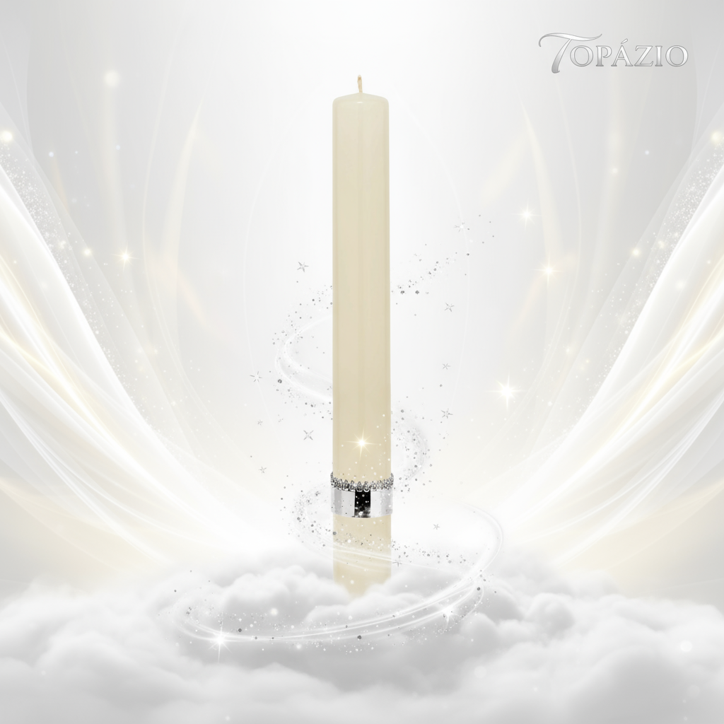 Banner Vela Batismo Personalizada Aplique Prateado