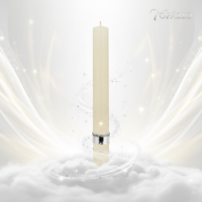 Banner Vela Batismo Personalizada Aplique Prateado