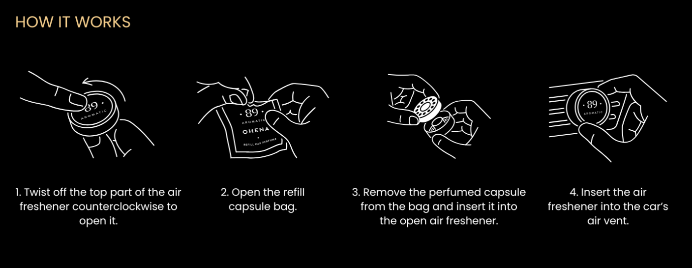 Conjunto Clipes Aromatizador para Ventilação Automotiva Premium COLEÇÃO INVERNO | AROMATIC•89• | Exclusivo Portugal