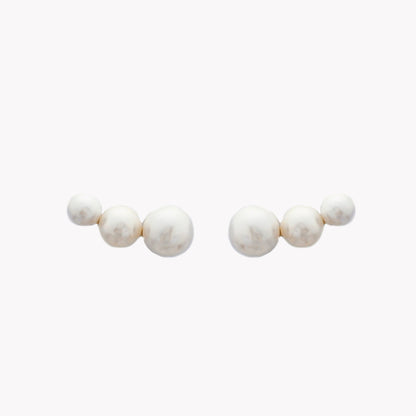 3pearl steel earrings 