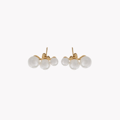 3pearl steel earrings 