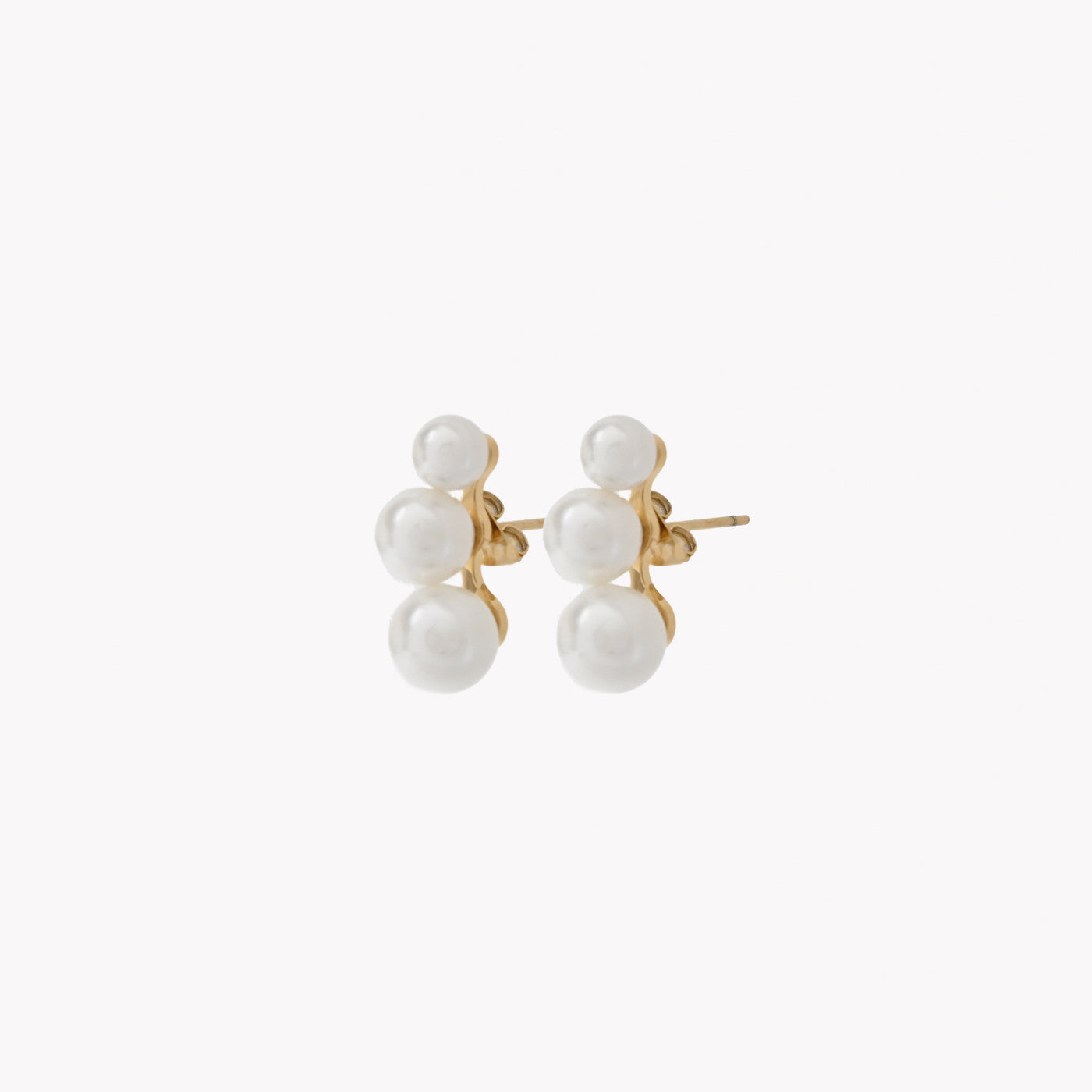 3pearl steel earrings 