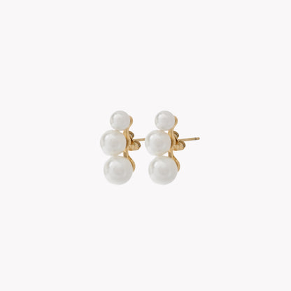 3pearl steel earrings 