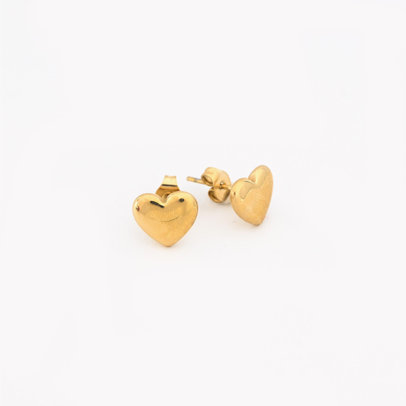 Basic heart steel earrings 
