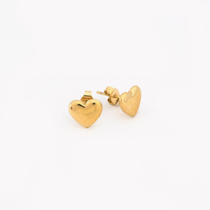 Basic heart steel earrings 