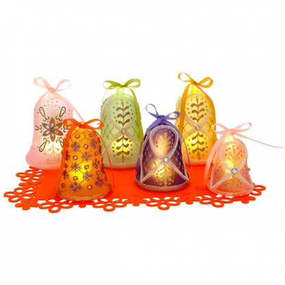 Kit 15 Sinos Campanella Iluminados | Decoração Sonora | Natal Luxo