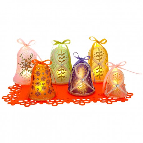 Kit 15 Sinos Campanella Iluminados | Decoração Sonora | Natal Luxo