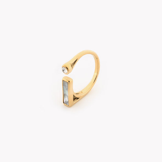 Shiny geometric steel ring