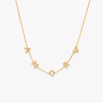 Love and heart steel necklace 