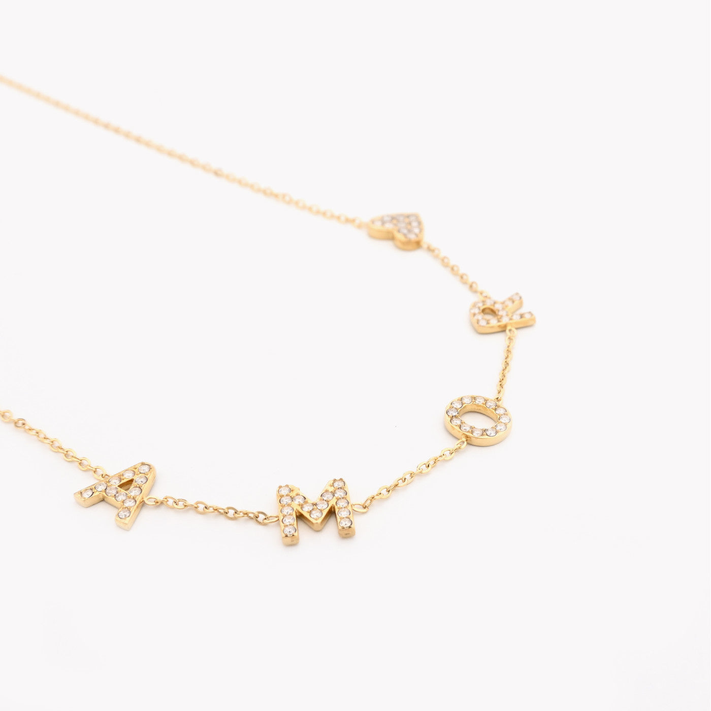 Love and heart steel necklace 