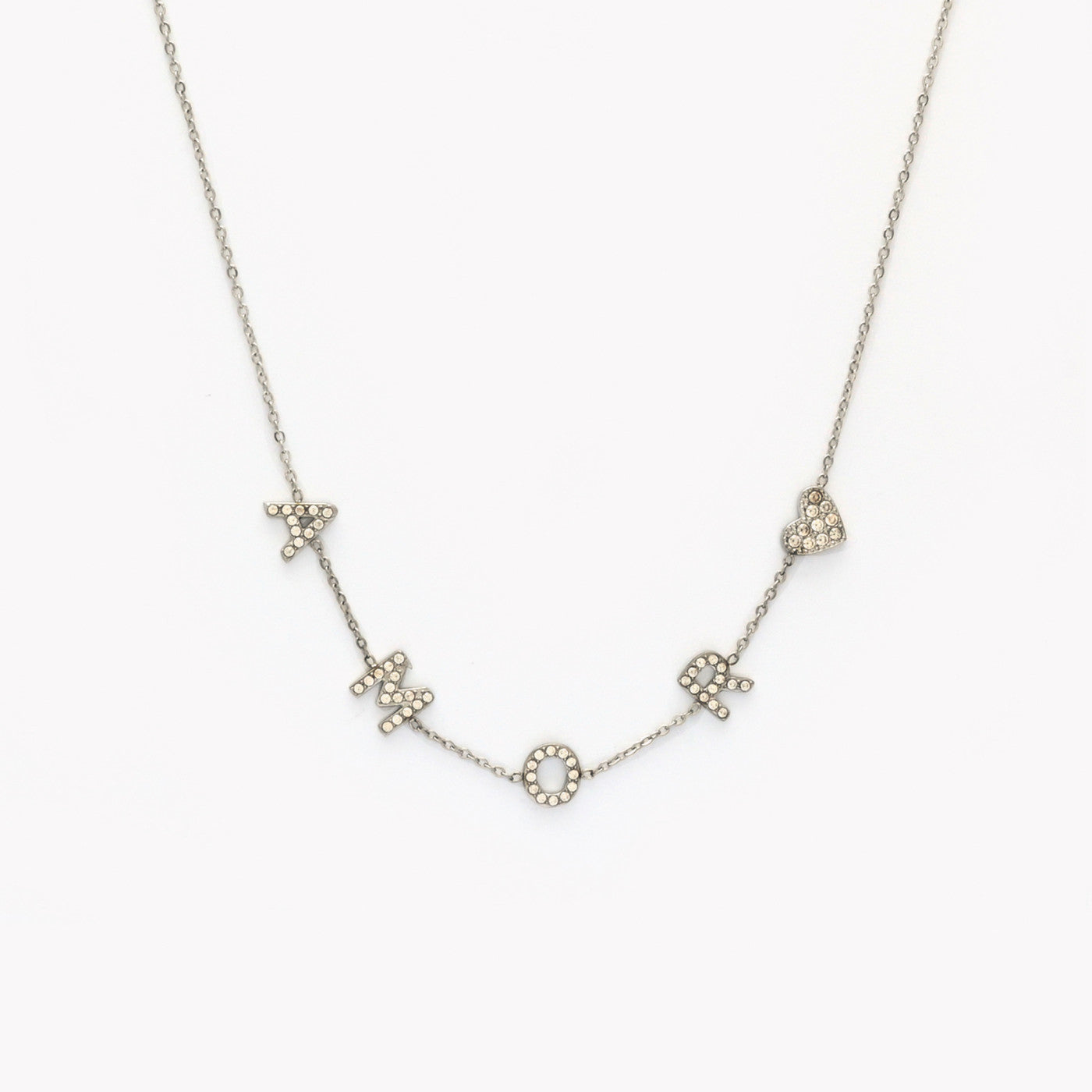 Love and heart steel necklace 