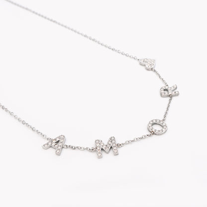 Love and heart steel necklace 