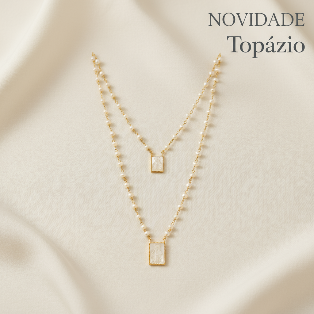 Post Instagram - Novidade Colar Escapulário Topázio