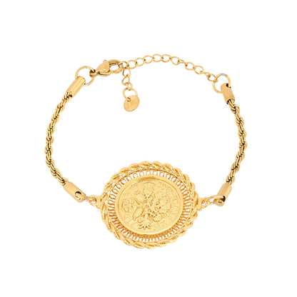 Pulseira Encantos Libra Tradicional | Liga Metais Reciclados Banho Ouro | Alma de Portugal