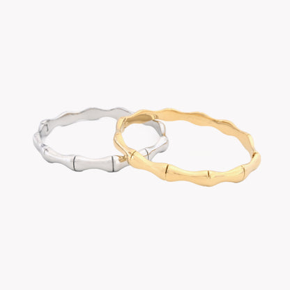 Thick bamboo steel rigid bracelet 