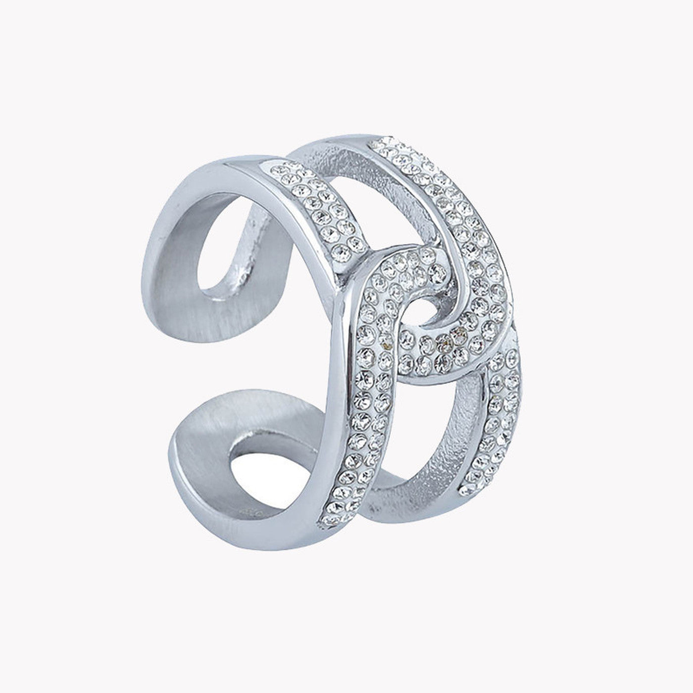 Open ring with diamonds