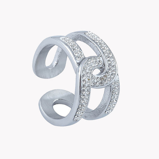 Open ring with diamonds