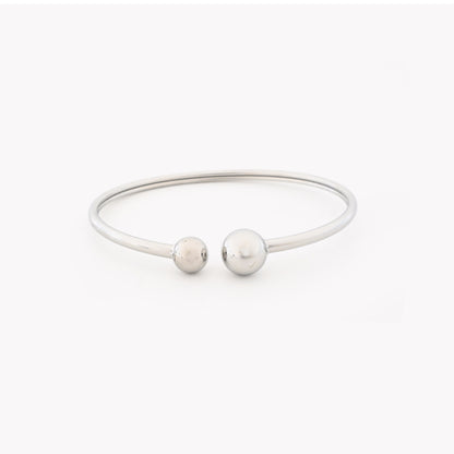 Basic rigid open steel bracelet 