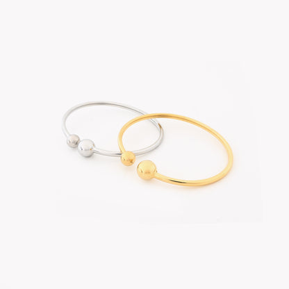 Basic rigid open steel bracelet 