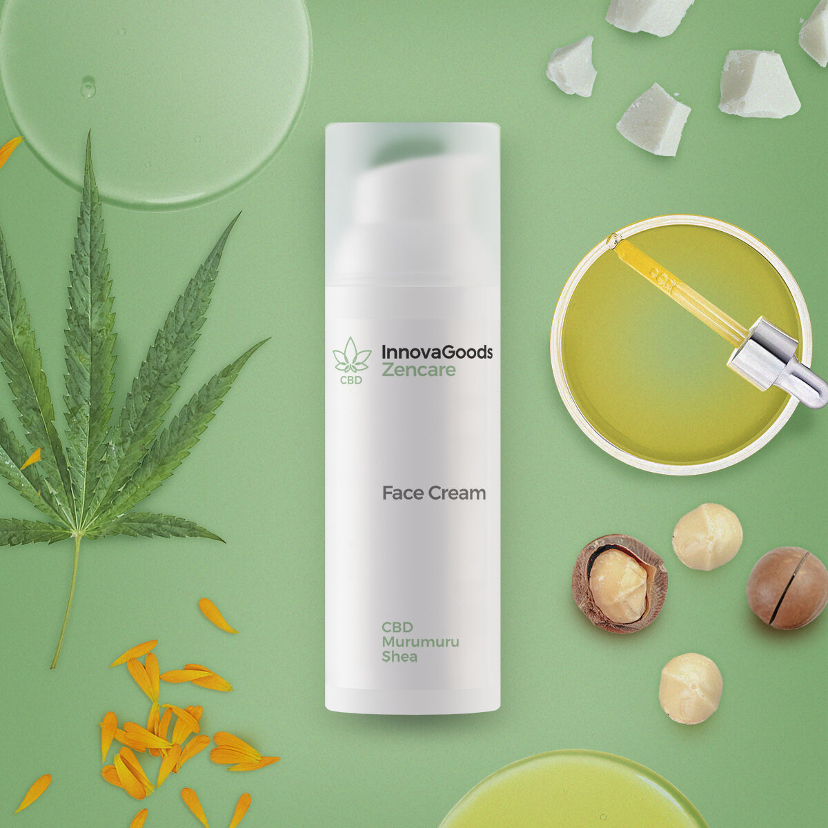 Innovagoods Crema Facial Hidratante Cbd Zencare Innovagoods 50 Ml