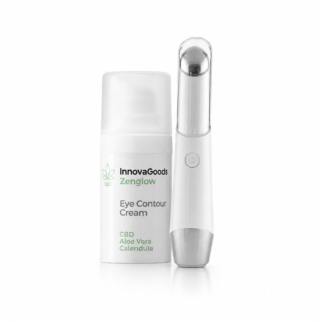 Innovagoods Pack Masajeador De Ojos Antiedad Con Fototerapia Y Termoterapia Y Contorno De Ojos Cbd Zenglow 15 Ml Innovagoods