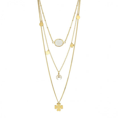 Colar Triplo Trevo - Dourado Carmo Joalheiros