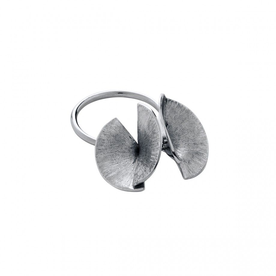 Fuji Double Petal Ring for Women | 925 Sterling Silver | Topaz