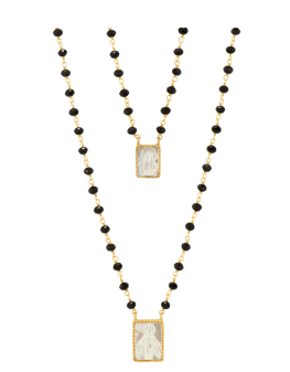 Colar Escapulário com Pedras e Madrepérola Carmo Joalheiros