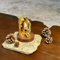 Palestinian Nativity Scene - Large Gold | 925 Sterling Silver Plated | Topaz