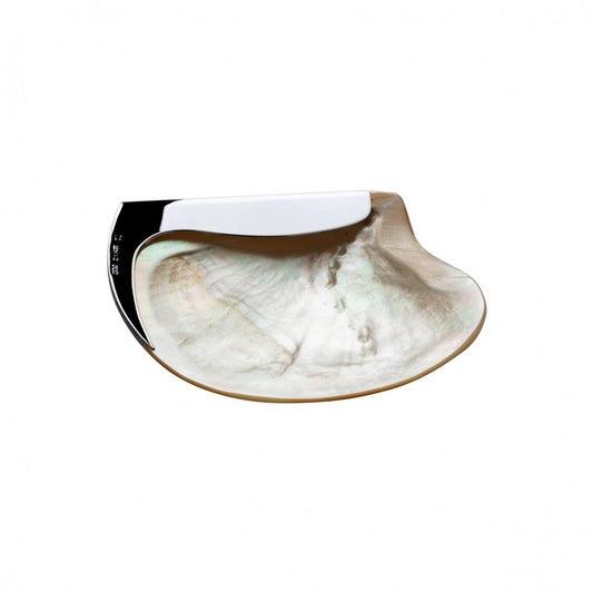 Topázio 1874 concha de batismo prata topázio em madrepérola com borda prateada ideal para cerimónia