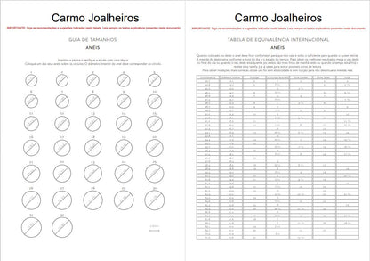 anel feminino dourado guia de tamanhos para medição e tabela de equivalência internacional de anéis com diagramas