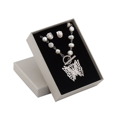 Set of 2 steel jewelry - Butterfly and Pearl